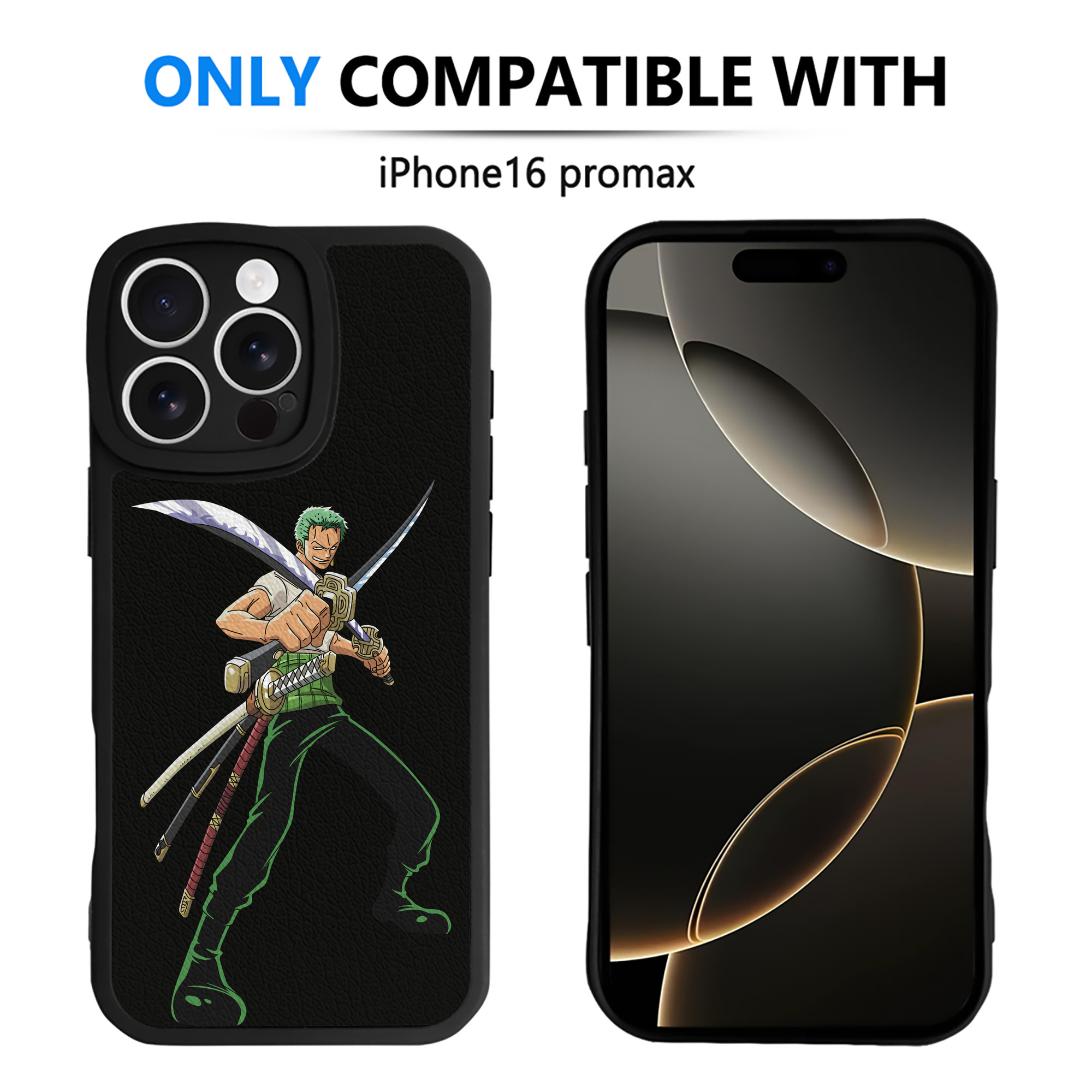 （画像用） ワンピース ロロノア・ゾロ ONE PIECE Roronoa Zoro 【iPhone 16シリーズ対応】シリコンスマホケース（レザー調） 材質：シリコン